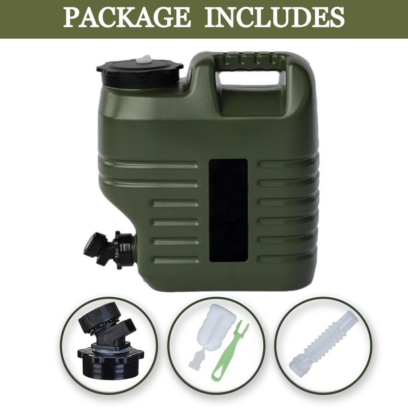 Nasmodo 12L Camping Water Can with Tap Portable Camping Picnic Hiking Water Storage Container for Travelling Dispenser Barrel with Faucet (Green) - Image 5