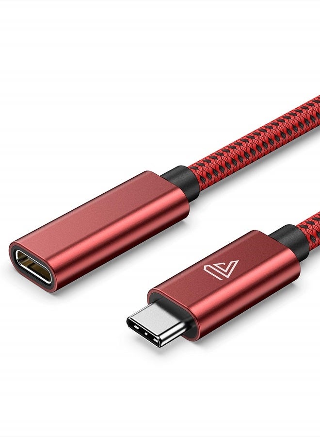 Faracent كابل تمديد USB نوع C (3.3 قدم/1 متر، أحمر)، شحن سريع 100 واط PD بسرعة 10 جيجابت في الثانية USB 3.1 الجيل 2 بيانات 4K HDR USBC ذكر إلى أنثى كابل تمديد، متوافق مع MacBook Air M2 Surface XPS - Image 1