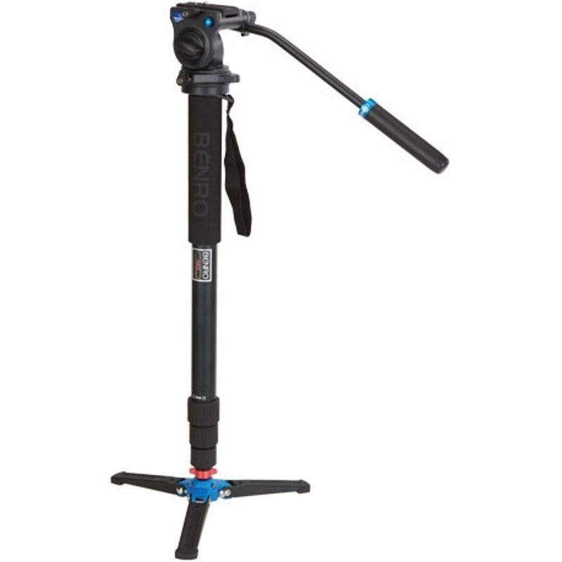 Benro Aluminum 3 Series TwistLock Video Monopod Kit w 3Foot Articulating Base and S2 Video Head A38TDS2 Black