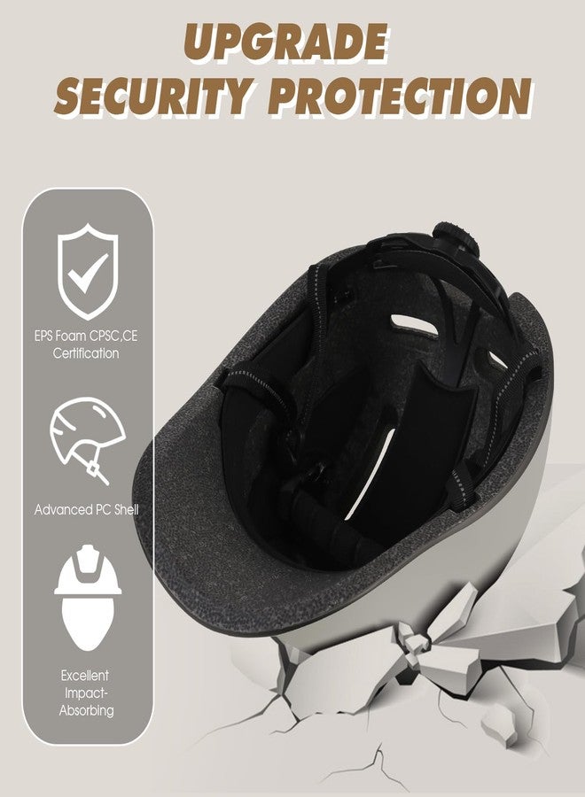 Shinmax Adult Bike Helmet for Men & Women - Lightweight Adjustable Baseball Cap Style Cycling Helmet with Reflective Strip, Perfect for Urban Commuter & Road Biking (Ivory, Medium：54-58cm) - Image 5