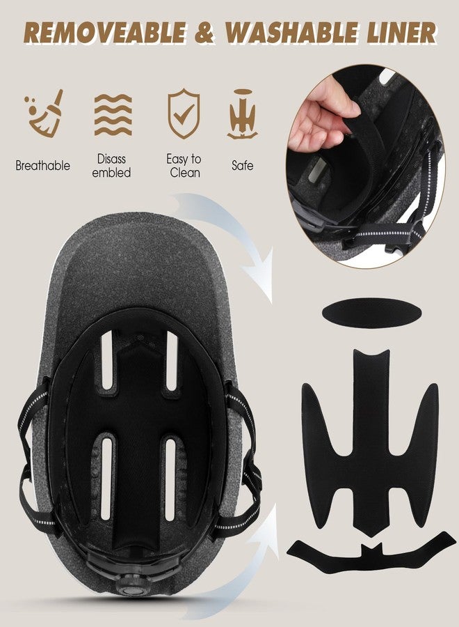 Shinmax Adult Bike Helmet for Men & Women - Lightweight Adjustable Baseball Cap Style Cycling Helmet with Reflective Strip, Perfect for Urban Commuter & Road Biking (Ivory, Medium：54-58cm) - Image 4