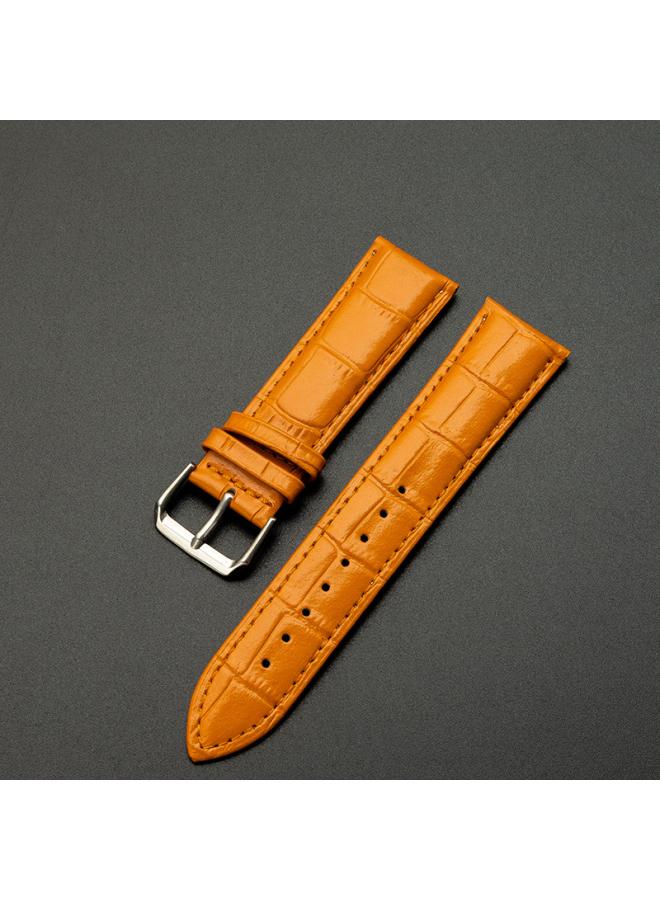 Leather Strap Bamboo Pattern Cowhide Leather Strap Men's And Women's Watches Color Strap Pin Buckle Watch Accessories 