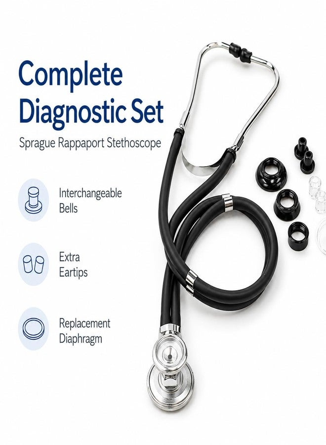 NOVAMEDIC NM-9284-BK Dual Head Sprague Rappaport Stethoscope, 30-Inch Black Medical Stethoscope for Nurses, Doctors, EMTs, Nursing Homes, Cardiology, Cardiac Diagnostic & First Aid Supplies - Image 3
