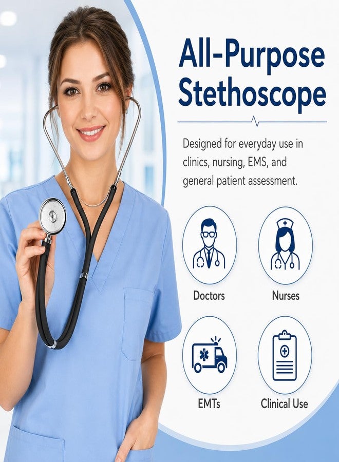 NOVAMEDIC NM-9284-BK Dual Head Sprague Rappaport Stethoscope, 30-Inch Black Medical Stethoscope for Nurses, Doctors, EMTs, Nursing Homes, Cardiology, Cardiac Diagnostic & First Aid Supplies - Image 4