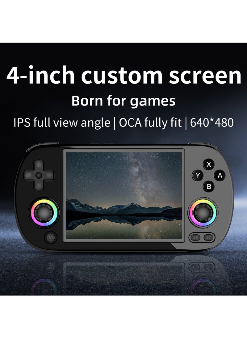 ANBERNIC  - RG40XX H Retro Handheld Game Consoles 64 TF Card Preloaded Games 5000+ Portable Gaming Console Linux 64-bit System 4.0'' IPS Screen WiFi Bluetooth HD and TV Output Black - Image 1