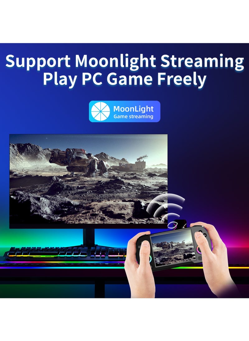 ANBERNIC  - RG40XX H Retro Handheld Game Consoles 64 TF Card Preloaded Games 5000+ Portable Gaming Console Linux 64-bit System 4.0'' IPS Screen WiFi Bluetooth HD and TV Output Black - Image 1