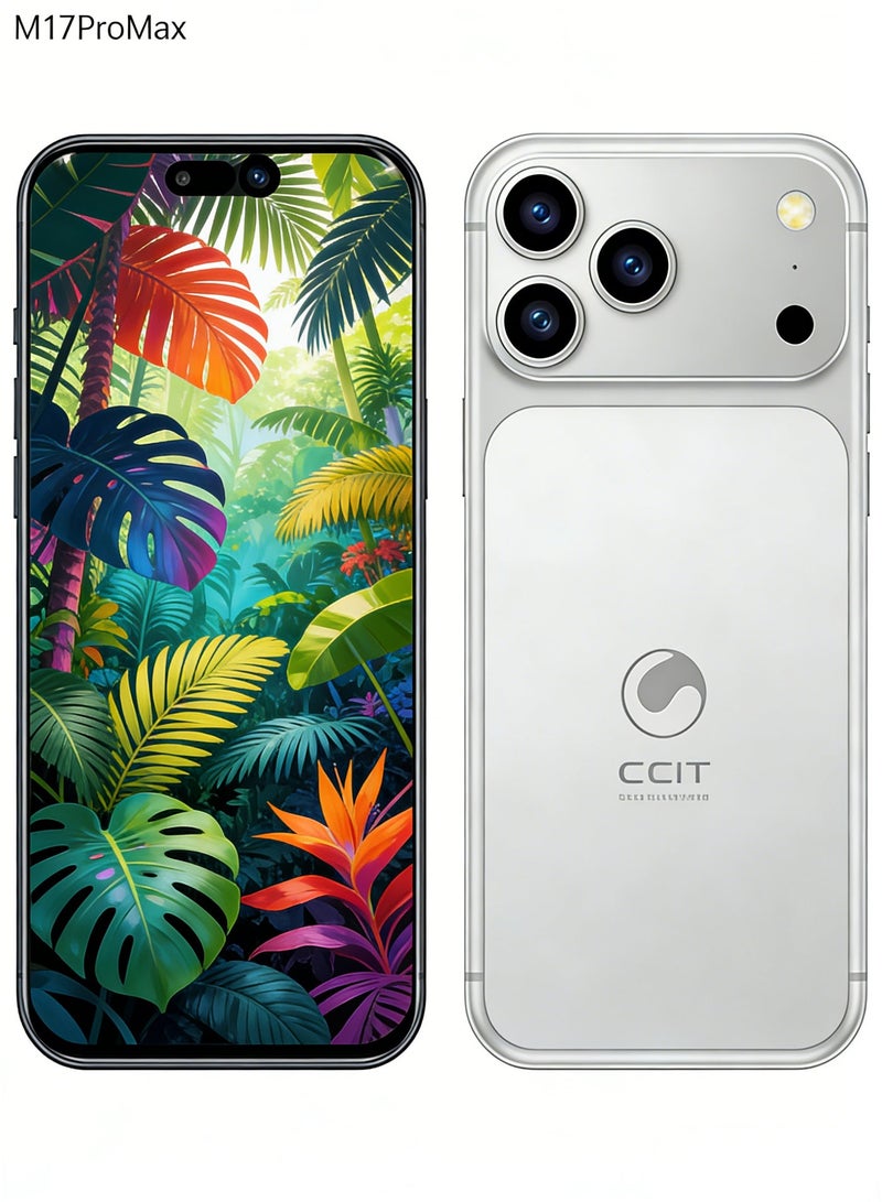 CCIT M17 Pro Max Smartphone 7.2-inch Full HD Super LCD 16GB RAM (8+8) 512GB ROM Android 15 4G Dual SIM High Capacity 6000mAh Battery -white - Image 1