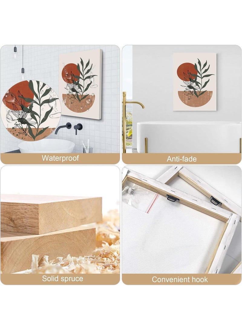 INSIJAM Set Of 3 Framed Canvas Wall Arts 40x30CM Boho Wall Art Set - Abstract Geometric Canvas Prints Framed Wall Decor for Living Room Bedroom and Bathroom Modern Minimalist Artwork with Hanging Kit - Image 3