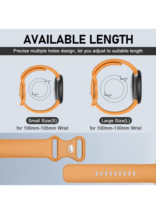 OVERSTEP Bands Compatible with Google Pixel Watch 3 Band 41mm/Pixel Watch 2 Band/Google Pixel Watch Band - Metal Buckle - Soft Silicone Replacement Strap for Women Men (L, Yellow)  - Image 5
