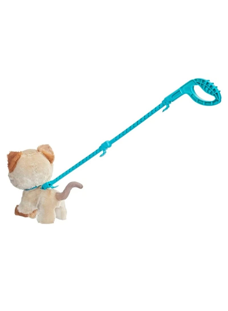 FurReal Walkalots Interactive Walking Pet Cat, Cream and Brown, Plush Toy with Leash - Image 3