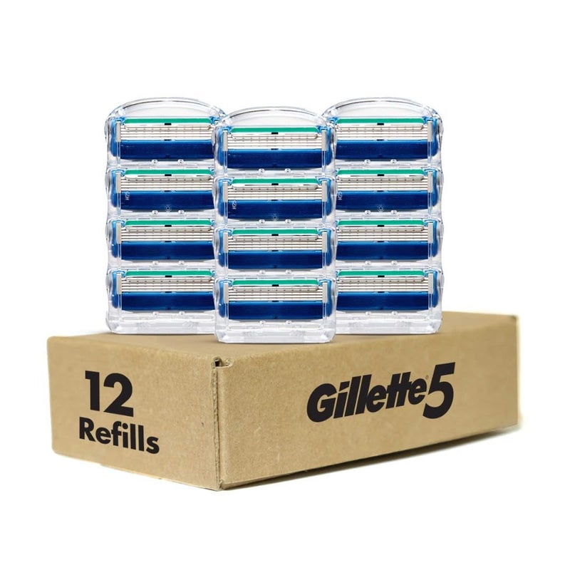 Gillette5 Mens Razor Blade Refills, 12 Count, Lubrastrip for a More Comfortable Shave - Image 3