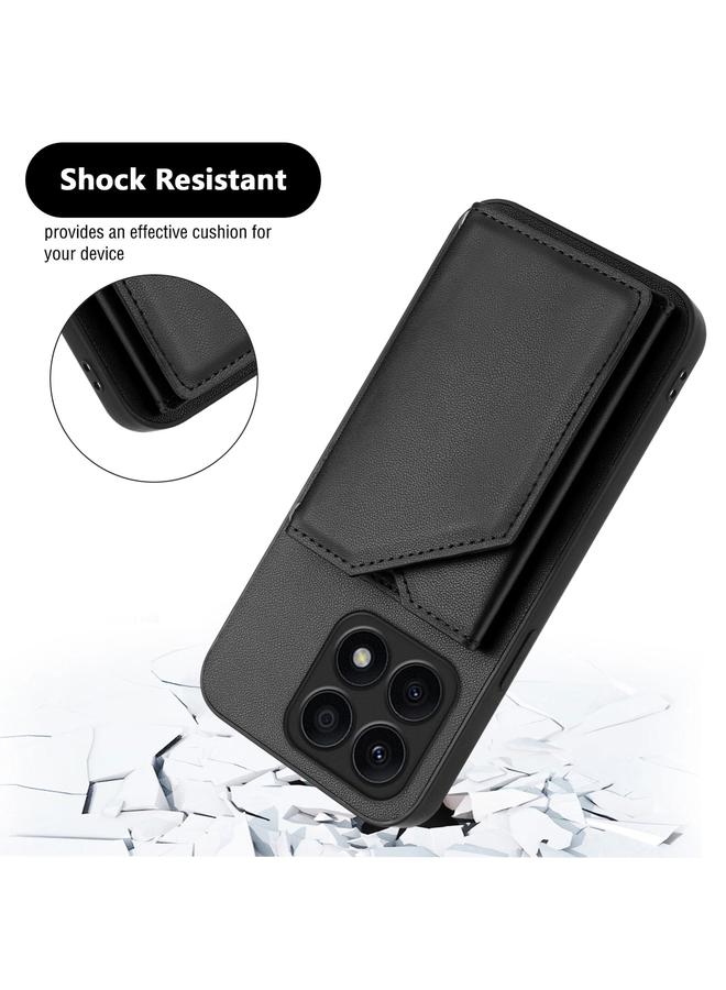 S-TOP Case For Honor X8A Skin Feel Four Card Slots Phone Case with Wrist Strap - Image 3