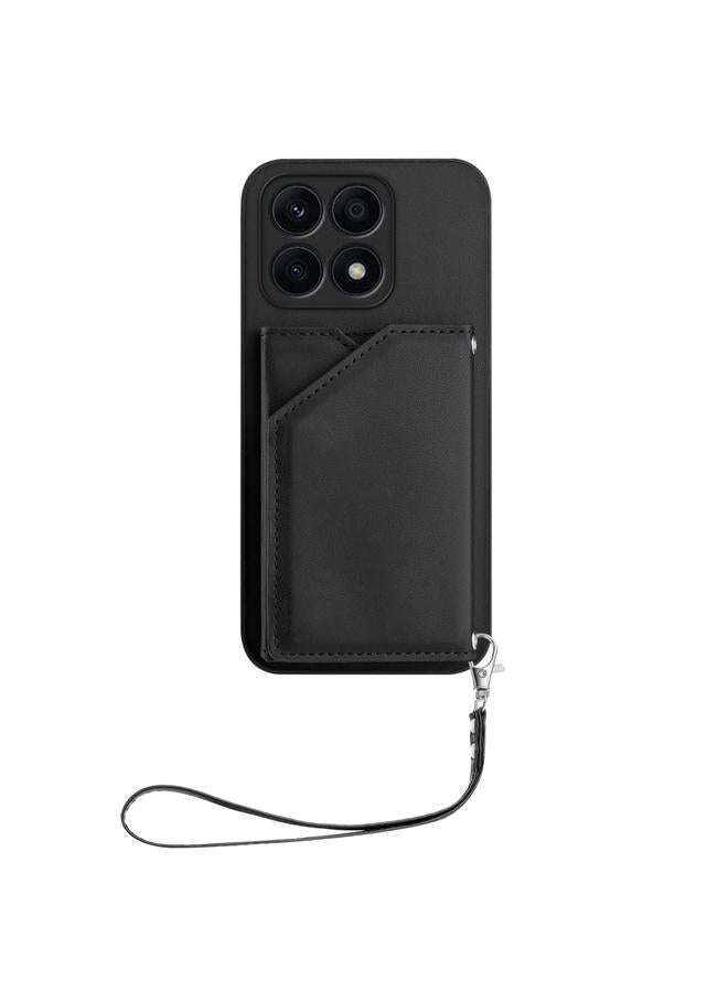 S-TOP Case For Honor X8A Skin Feel Four Card Slots Phone Case with Wrist Strap - Image 2