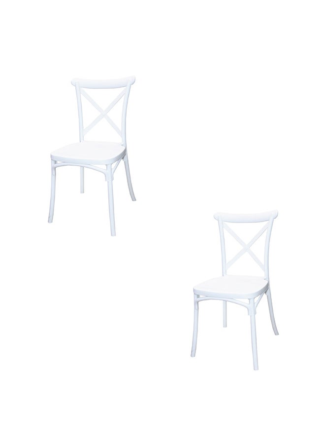 JILPHAR FURNITURE Jilphar Polypropylene Cross Back Dining Chair 1310B set of 2pcs 