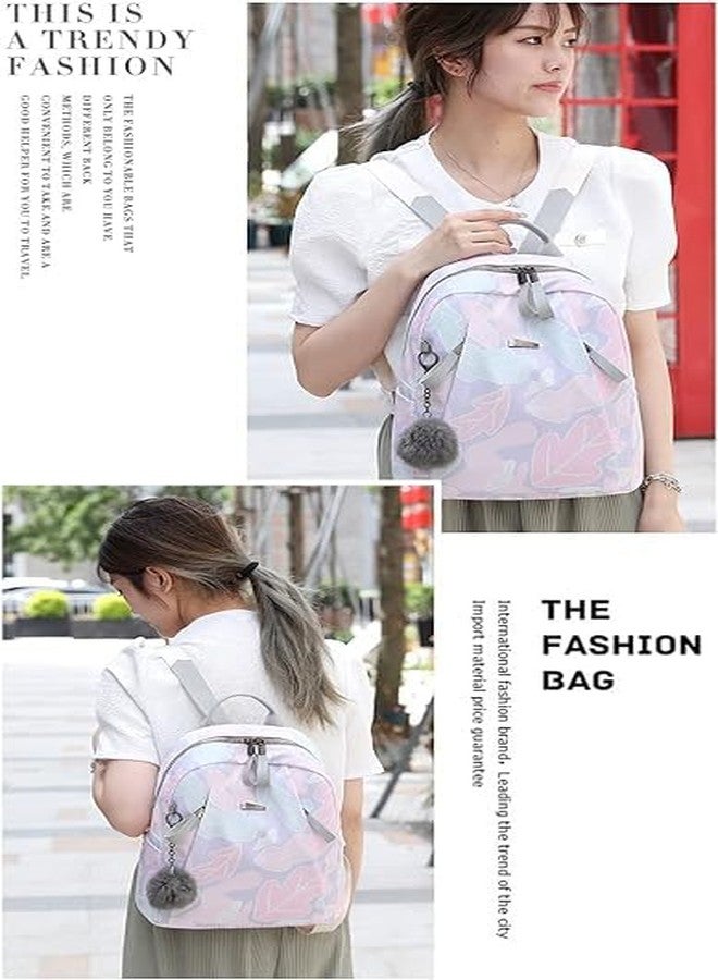 MOCA Fashionable Casual Nylon Backpack for Womens Girls M Size Multipurpose BagPack Travel, Casual, College, Office, Work, Diwali Gift Bag Women (Pink) - Image 2