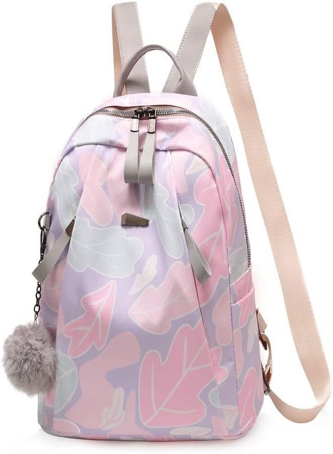 MOCA Fashionable Casual Nylon Backpack for Womens Girls M Size Multipurpose BagPack Travel, Casual, College, Office, Work, Diwali Gift Bag Women (Pink) - Image 1