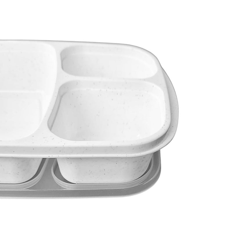School lunchbox with airtight Lid, refrigerator container (Speckled White)