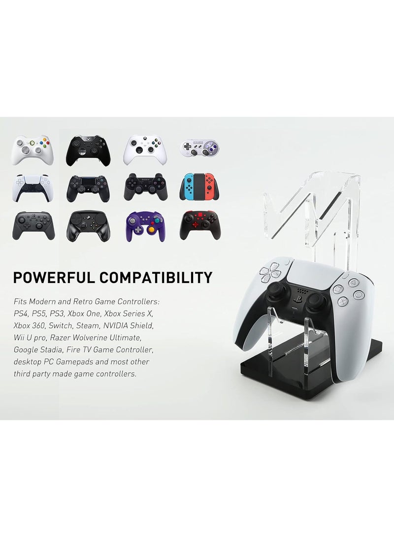 TPGP Universal Dual Controller Holder for PS4 PS5 Xbox ONE Switch, Controller Stand Gaming Accessories, Build Your Game Fortresses (Crystal Black) - Image 4