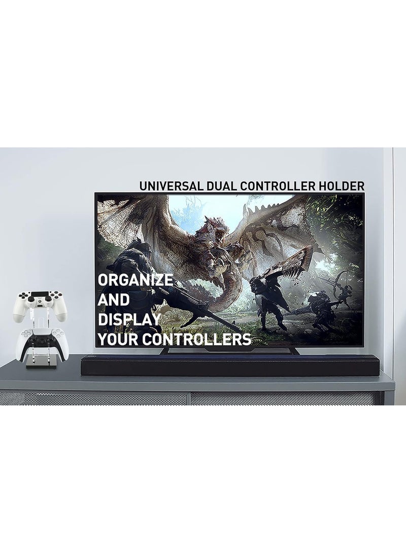 TPGP Universal Dual Controller Holder for PS4 PS5 Xbox ONE Switch, Controller Stand Gaming Accessories, Build Your Game Fortresses (Crystal Black) - Image 5