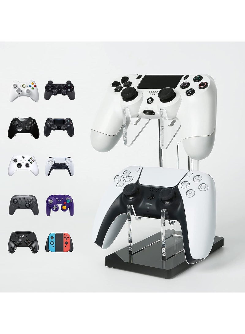 TPGP Universal Dual Controller Holder for PS4 PS5 Xbox ONE Switch, Controller Stand Gaming Accessories, Build Your Game Fortresses (Crystal Black) - Image 1