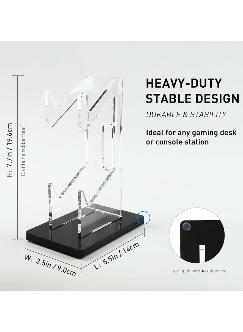 TPGP Universal Dual Controller Holder for PS4 PS5 Xbox ONE Switch, Controller Stand Gaming Accessories, Build Your Game Fortresses (Crystal Black) - Image 2