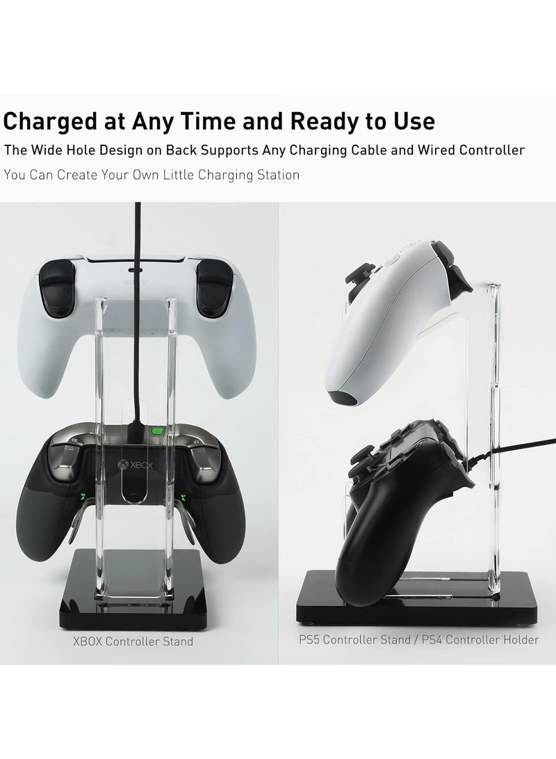 TPGP Universal Dual Controller Holder for PS4 PS5 Xbox ONE Switch, Controller Stand Gaming Accessories, Build Your Game Fortresses (Crystal Black) - Image 3