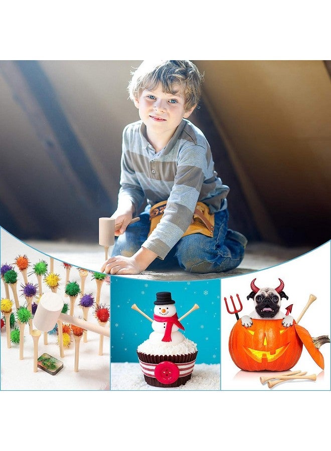 KIHACO Hammering and Pounding Toys for Kids Include 1 Wood Hammer and 30 Bamboo Nails Improve Fine Motor Skills Friendly Natural Wooden Educational Montessori Toy for Childs DIY Birthday Gift for 4+ - Image 2
