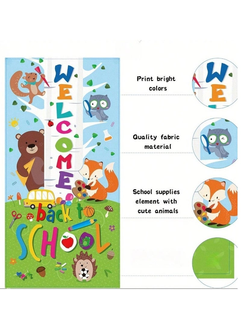 Back to School Banner with cute animal design and eye-catching colors, adding a fun atmosphere for the school return. Size: (90) x (180) cm  - Image 2