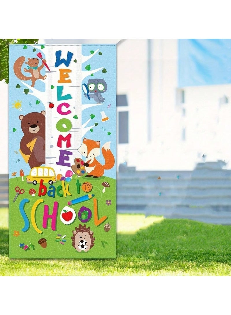 Back to School Banner with cute animal design and eye-catching colors, adding a fun atmosphere for the school return. Size: (90) x (180) cm  - Image 3