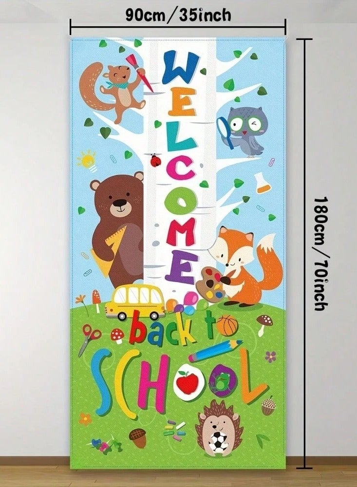 Back to School Banner with cute animal design and eye-catching colors, adding a fun atmosphere for the school return. Size: (90) x (180) cm  - Image 4