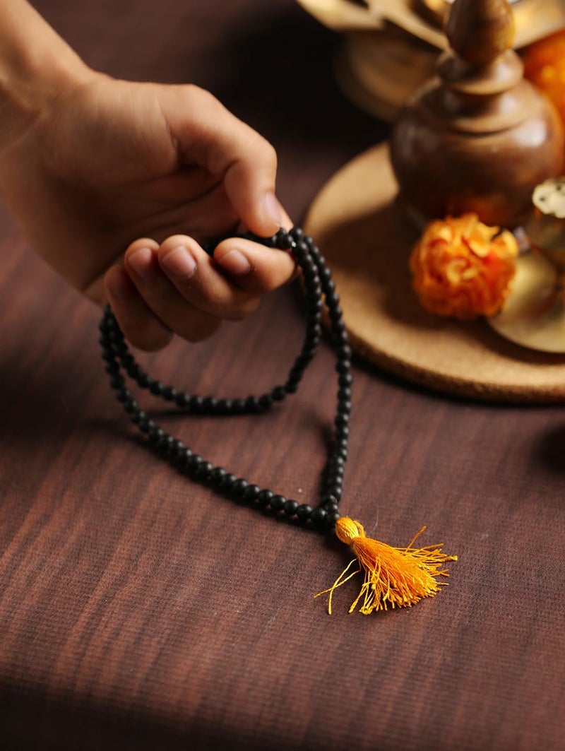 Japam 108+1 Divya Karungali Mala | 100% Natural Unpolished Karungali Malai Original Karungali Malai | Natural Black Ebony Wood Mala | Authenticity Certificate - Image 4
