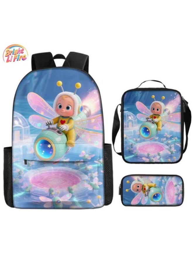 Bright Li Fire Backpacks + handbags + stationery bags | Back-to-school season/festival gifts | Cartoon bag three-piece set, easy to deal with various occasions (available for students, children, friends outings, mountain climbing, school, etc.) - 51 - Image 1