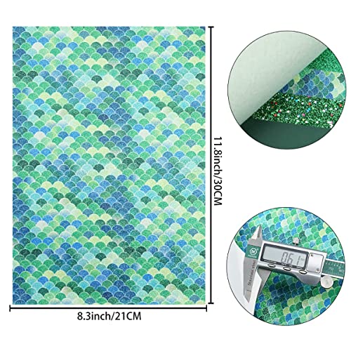 Litchi 6 Pack 8x12 Inch Faux Leather Sheets for Bow Earring, Easy to Cut Vinyl Fabric for Cricut, Durable Fade Resistant Leatherette Without Smell, Green - Image 2