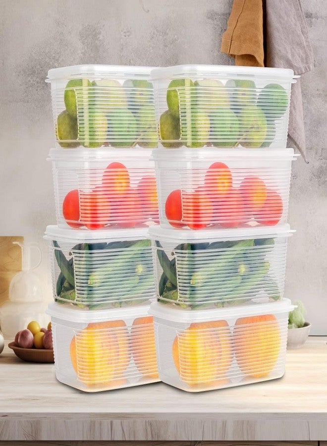 SORATH BPA-Free Plastic Food Storage Containers with Lids Stackable Airtight Boxes for Fridge & Freezer Reusable Organizer Bins for Fruits, Vegetables, Meal Prep & Leftovers (8) - Image 1