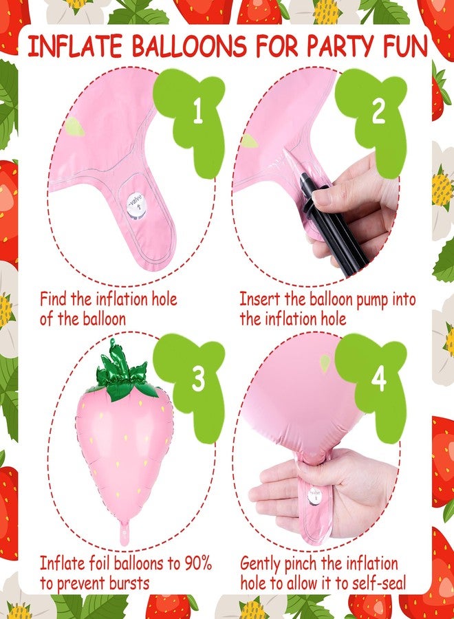Kriyokiaa 8 PCS Strawberry Balloons, 28" Berry First Foil Balloon Shortcake Birthday Decor Perfect for Strawberry Birthday Party, Baby Shower Decorations - Image 4