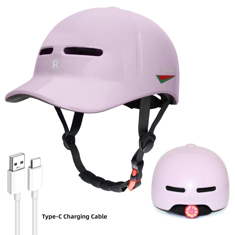 In-Mold Urban Bike Helmet – One-Piece Molded Lightweight Casual Cycling Helmet with Baseball Brim, Ventilated EPS Foam for E-Bike, Scooter, Skateboarding & Roller  Skating