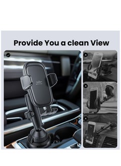Brave Universal Car Cup Holder Phone Mount with Long Adjustable Arm & 360° Rotation – Secure Fit for SUV, Truck, Van – Compatible with iPhone 16 Pro Max/15/14/13, Samsung Galaxy S25/S24/S23/S22 Ultra, Google Pixel – Hands-Free, Anti-Shake, Multi-Angle, Sturdy Car Phone Holder  - Image 3