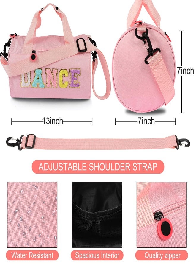 SAIWEILAI ONLINE Dance Ballet Bag for Girls Sport Gym Duffle Bags Overnight Travel Bags Fun Dance Workout Duffel Bag Toddler Kid Cute Bag for Dancers, Girls, Teens, Student Athletes, Pink, Dance Bag - Image 2