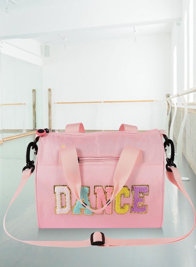 SAIWEILAI ONLINE Dance Ballet Bag for Girls Sport Gym Duffle Bags Overnight Travel Bags Fun Dance Workout Duffel Bag Toddler Kid Cute Bag for Dancers, Girls, Teens, Student Athletes, Pink, Dance Bag - Image 5