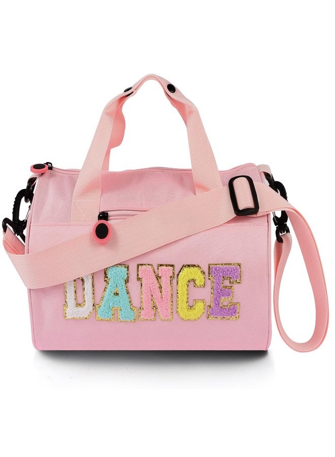 SAIWEILAI ONLINE Dance Ballet Bag for Girls Sport Gym Duffle Bags Overnight Travel Bags Fun Dance Workout Duffel Bag Toddler Kid Cute Bag for Dancers, Girls, Teens, Student Athletes, Pink, Dance Bag - Image 1