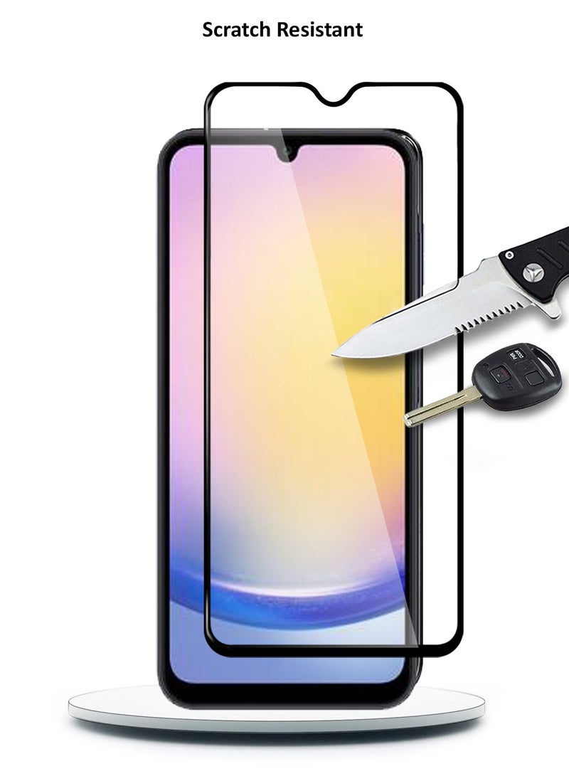 دبليو تيك سامسونج جالاكسي A25 5G 2023 بريميوم E2E كامل الغراء غطاء كامل واقي الشاشة من الزجاج المقسى (MSGECN) - شفاف / أسود - Image 5