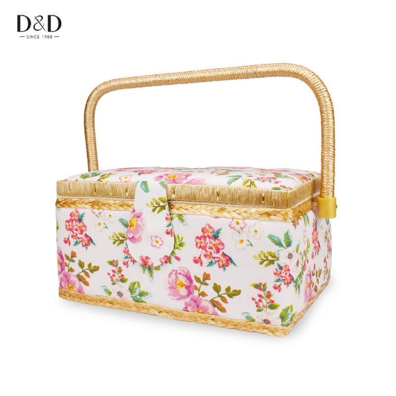 D&D Sewing Kit Box with Tools, Large Storage Case for Needles, Thread, Scissors, Crochet Hooks, Travel Sewing Basket - Image 1