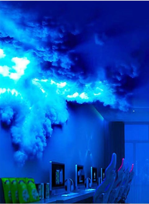 مصباح سحابة ذكية ثلاثية الأبعاد مع تأثيرات الرعد شريط أضواء LED RGB بطول 5 أمتار بشكل سحابة ثلاثية الأبعاد مصباح سحابة ليلية ناعمة للسقف مع تحكم عبر التطبيق وجهاز تحكم عن بُعد زينة مثالية للغرف