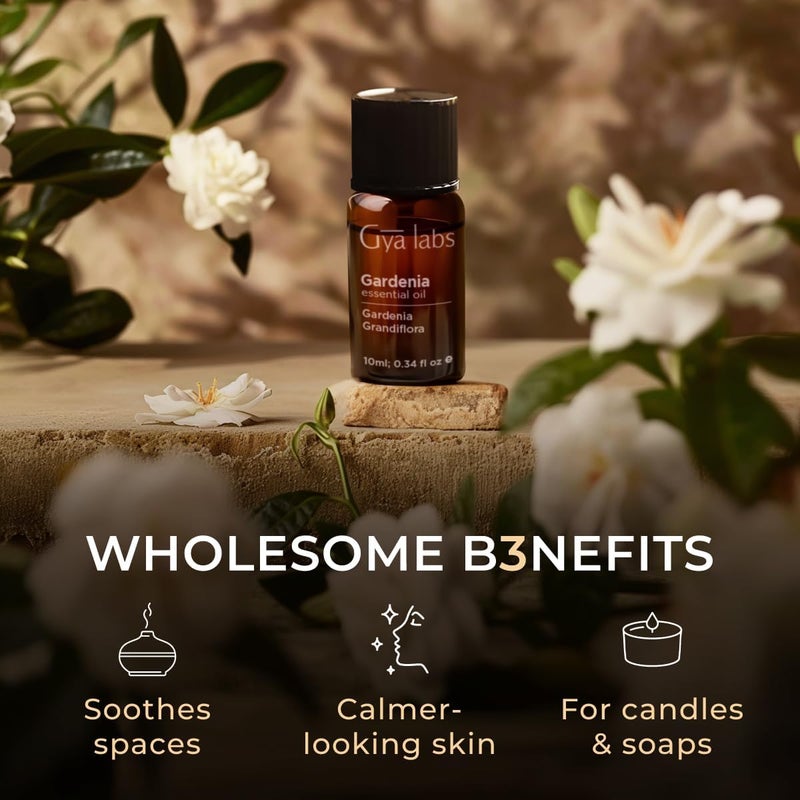 Gya Labs Gardenia Essential Oil - 0.34 Fl Oz - for Hair, Skin, Diffuser, Aromatherapy & DIY Candle Making Scent - Image 5