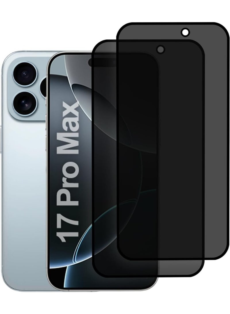 2 Pack Privacy Screen Protector for iPhone 17 Pro Max tempered Glass Screen Protector 9H hardness Scratch Resistance iPhone 17 Pro Max edge to edge glass Tempered Glass - Image 1