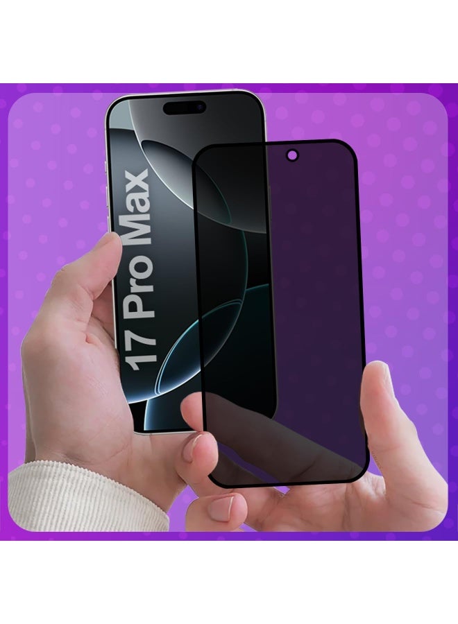 2 Pack Privacy Screen Protector for iPhone 17 Pro Max tempered Glass Screen Protector 9H hardness Scratch Resistance iPhone 17 Pro Max edge to edge glass Tempered Glass - Image 4