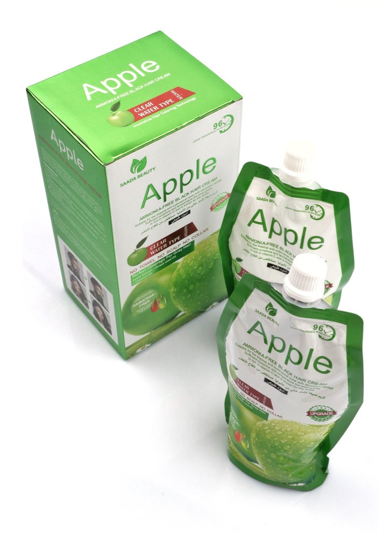 سعادة بيوتي كريم صبغة شعر خالية من الأمونيا - كريم 500 مل + مثبت 500 مل من ابل أسود طبيعي - Image 4