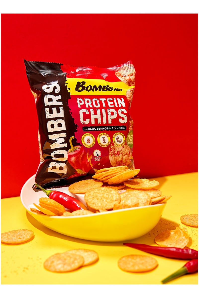 بومبار بومبرز - رقائق بروتين الحبوب الكاملة بنكهة الفلفل الحلو والكولاجين، خالية من الغلوتين، 50 جرام - Image 2