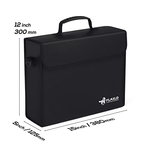 FLASLD Fireproof Document Bags, 15x12x5” Large Fireproof & Water Resistant Bag, Holder Home Office Portable Filing Storage for Valuables, Fireproof Folder FireSafe Box for Cash, Passport - Image 3