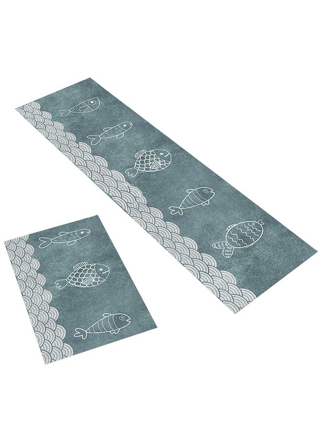 Arabest Anti-slip Kitchen Mat Set 2 Pieces Non Skid Waterproof Kitchen Rugs and Runner Sets Kitchen Floor Mat 15.7"x23.6"+15.7"x47.2" - Image 1